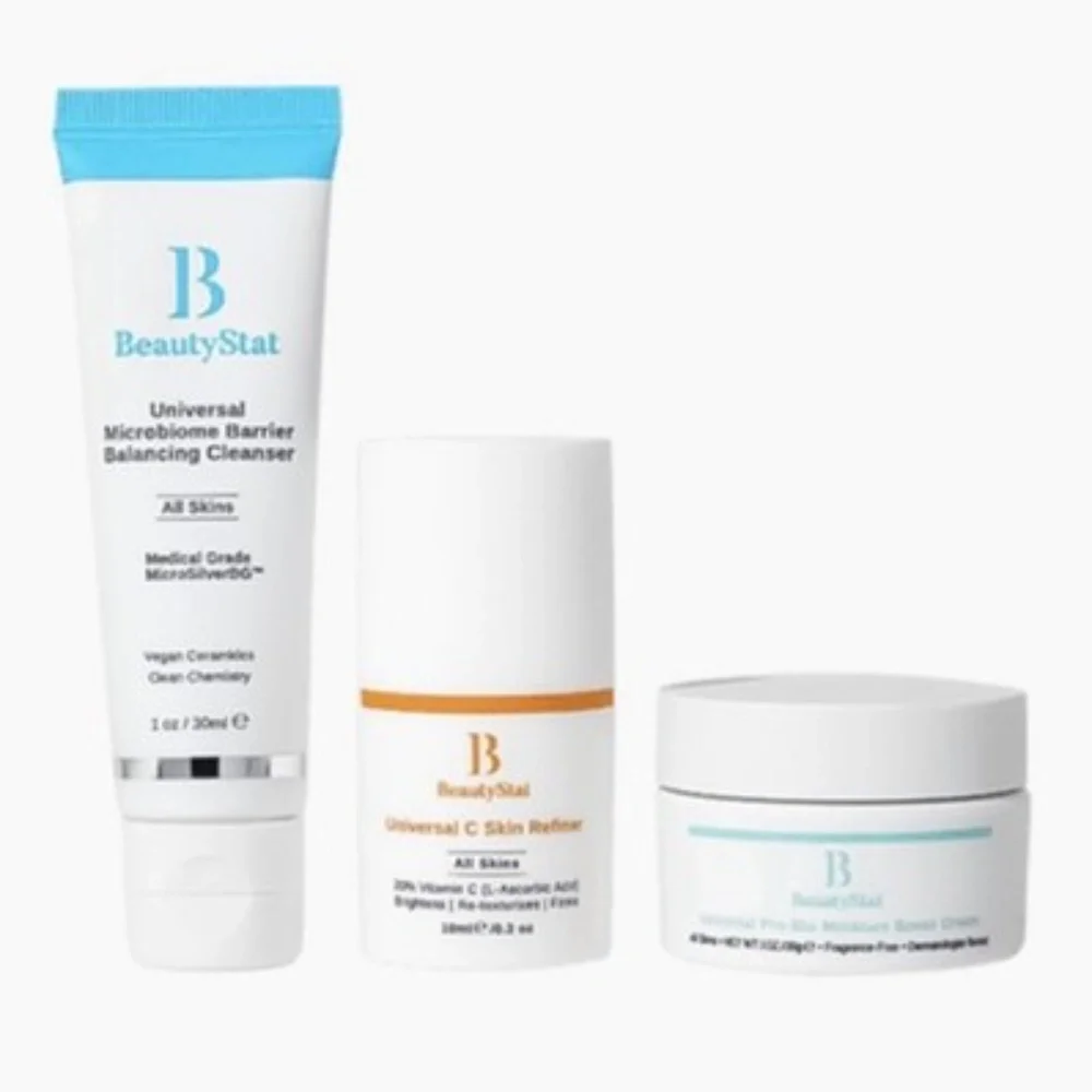 BeautyStat — Brighten & Strengthen On-The-Go Men's 3-Piece Skincare Kit (NIB)